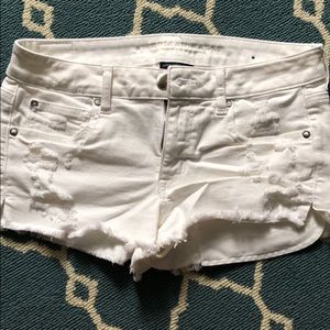 White jean shorts